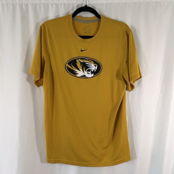 Missouri Tigers Nike Shirt Men's Small Yellow Short Sleeve Crew Neck Dri-Fit - Picture 1 of 6